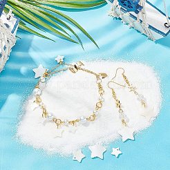 90個3スタイル淡水シェルペンダント  スター  貝殻色  30個/スタイル&nbsp;SHEL-BC0001-016