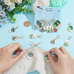 Pot Culture Alloy Enamel Pendant Stitch Markers&nbsp;HJEW-AB00476