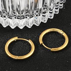 202 Stainless Steel Huggie Hoop Earrings&nbsp;X-EJEW-F111A-18mm-G