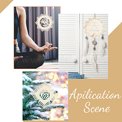 1 Set DIY Unfinished Bohemian Meditation Energy Symbol Wood Pendant Decoration Kits&nbsp;DIY-CA0005-60