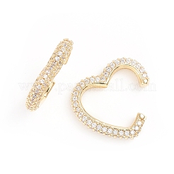 Brass Micro Pave Clear Cubic Zirconia Cuff Earrings&nbsp;EJEW-G274-05G