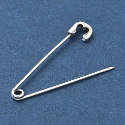 スターリングシルバー製の安全ピンブローチ金具 925個  ハートキルトピン  プラチナ  39.5x7x2mm&nbsp;STER-H120-01P