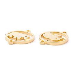 201ステンレススチールリンク  手動研磨  象のPVD真空メッキリング  18KGP本金メッキ  20x16x1.5mm  穴：1.5mm&nbsp;STAS-F231-126G