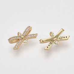 Brass Micro Pave Cubic Zirconia Links connectors&nbsp;ZIRC-S064-023