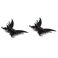 蝶と目、プラスチックのワニ口ヘアクリップ  ハロウィン用の鉄製の金具付きヘアアクセサリー  ブラック  92x66x16mm  2個/セット&nbsp;LS-PHAR-M015-04