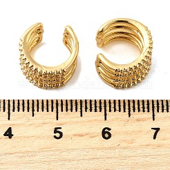 Brass Micro Pave Clear Cubic Zirconia Cuff Earrings&nbsp;EJEW-K309-03G