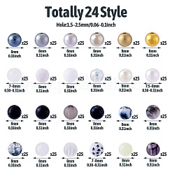 アクリルビーズとプラスチックビーズ  混合図形  ミッドナイトブルー  8x8mm  穴：2mm&nbsp;MACR-TA0002-16