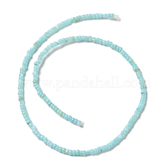 天然淡水シェルビーズ連売り  染め  ロンデル  アクアマリン  3x2mm  穴：0.5mm  約183~186個/連  14.96''（38センチメートル）&nbsp;SHEL-P017-01B-03