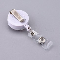 聴診器模様ガラス格納式バッジリール  ナースバッジクリップ  ID名バッジホルダー  鉄ワニ口クリップ付き  レッド  85mm  フラットラウンド：43x32x21mm&nbsp;AJEW-F041-02C