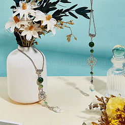2Pcs 2 Styles Flower Alloy Pendant Decorations&nbsp;HJEW-OC00305