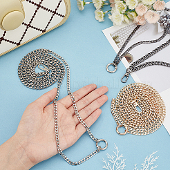 3Pcs 3 Colors Alloy Double Layer Chains for Jeans Pants&nbsp;FIND-WR0009-40