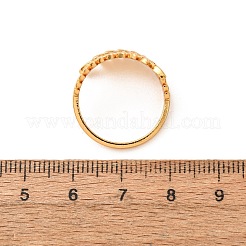 女性用304ステンレススチールカフオープンリング  葉  イオンプレーティング（ip）  ゴールドカラー  17mm&nbsp;SA-CBA4160-31G
