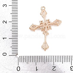 イースター 真鍮製マイクロパヴェ クリアキュービックジルコニアペンダント  クロスチャーム  ゴールドカラー  27x19.5x3mm  穴：1.2mm&nbsp;KK-D265-04G