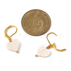 Heart Natural Sea Shell Hoop Earrings&nbsp;EJEW-JE06771