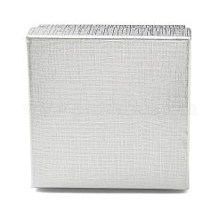厚紙のジュエリーボックス  リングのために  ピアス  ネックレス  内部のスポンジ  正方形  銀  7.4x7.4x3.2cm&nbsp;CBOX-S018-08F