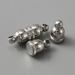 合金マグネットクラスプ  ペンダントネックレス作りに  プラチナ  コラム  18.5x6mm  穴：1.8mm&nbsp;FIND-TAC0014-70F