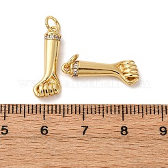 Brass Micro Pave Cubic Zirconia Pendants&nbsp;KK-P308-44G