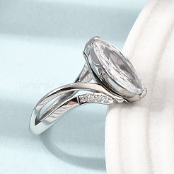 316L Stainless Steel Cubic Zirconia Finger Rings&nbsp;SA-CBAB122-07P-01