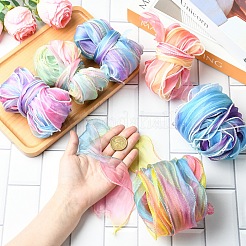 20m 2色ポリエステルガーゼリボン  グラデーションカラー  洋服アクセサリー  ミックスカラー  2-1/8インチ（55mm）  10m /カラー&nbsp;OCOR-YW0001-20A