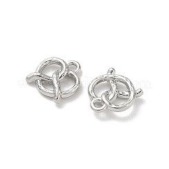合金ペンダント  プレッツェルチャーム  鉛フリー＆カドミウムフリー  ラックめっき  プラチナ  13x12.5x3mm  穴：1.6mm&nbsp;FIND-L024-07P