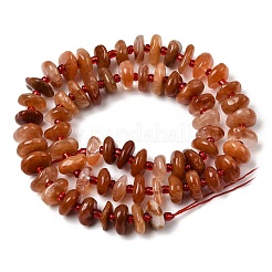Natural Red Rabbit Fur Rutilated Quartz Beads Strands&nbsp;G-L649-C06-01