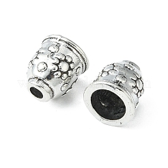 アペタロス合金コードエンドキャップ  チベットスタイル  鉛フリー＆カドミウムフリー  アンティークシルバー  11x10mm  穴：3mm  インナーサイズ：6~7mm  約550個/1000g&nbsp;TIBEB-0672-AS-RS