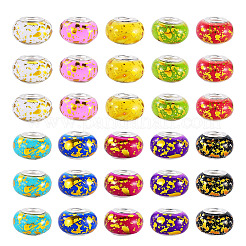 100Pcs 10 Colors Opaque Resin Rondelle European Beads&nbsp;RESI-TA0005-74