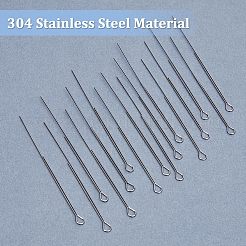 200個 2スタイル 304ステンレススチール 釣り用ループスピナーシャフト  ワイヤースピナーベイト  ルアー作り用サプリ  ステンレス鋼色  70x0.8mmと70x0.7mm  100個/スタイル&nbsp;AJEW-FH0002-54