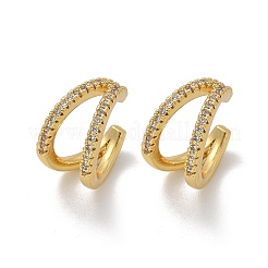 Clear Cubic Zirconia Double Line Cuff Earrings&nbsp;EJEW-R150-14G