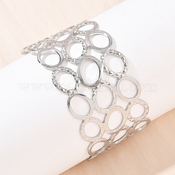 304 Stainless Steel Cuff Bangles for Women&nbsp;BJEW-G757-11P