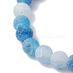Dyed Natural Weathered Agate Round Beads Stretch Bracelets&nbsp;BJEW-JB11078-04