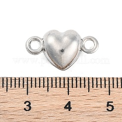 ループ付き合金マグネットクラスプ  ニッケルフリー  ハート  プラチナ  17x10x6.5mm  穴：1.5mm&nbsp;PALLOY-L234-01P-NF