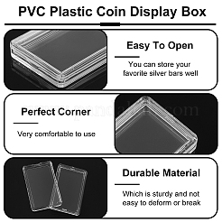 長方形 PVC プラスチック コイン ディスプレイ ボックス  コイン収集用  透明  58x36x8mm  内径：51x29mm&nbsp;CON-WH0001-37