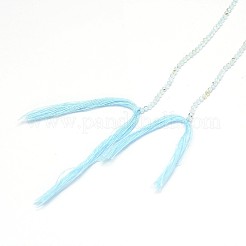 天然ブルートパーズビーズ連売り  多面カット  ラウンド  2mm  穴：0.5mm  約170~180個/連  12.9インチ〜13.3インチ（330~340mm）&nbsp;X-G-G914-2mm-12