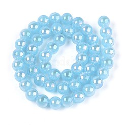 Electroplate Imitation Jade Glass Beads Strands&nbsp;GLAA-T032-J8mm-AB04