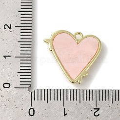 ラックメッキ合金ペンダント  アクリルと  カドミウムフリー＆ニッケルフリー＆鉛フリー  ハートチャーム  ピンク  17x18.5x3mm  穴：1.6mm&nbsp;FIND-I039-021G-03