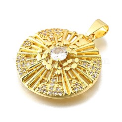 Brass Micro Pave Cubic Zirconia Pendants&nbsp;KK-Z104-07G