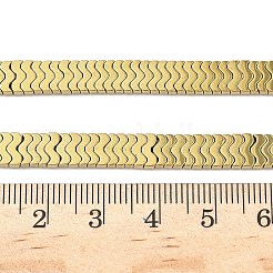 電気めっき合成非磁性ヘマタイト ビーズ 連売り  波形  黄金メッキ  6x2.5~3x2mm  穴：0.5mm  約232~235個/連  15.63~15.75''（39.7~40センチメートル）&nbsp;G-A263-I01-01A