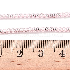 電気めっき合成非磁性ヘマタイト ビーズ 連売り  グレード3 A  ラウンド  ピンクメッキ  2~2.5x2mm  穴：0.6mm  約219個/連  17.24~17.52''（43.8~44.5センチメートル）&nbsp;G-A263-J01-01