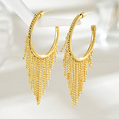 Brass Elegant Tassel Hoop Earrings&nbsp;XR0321