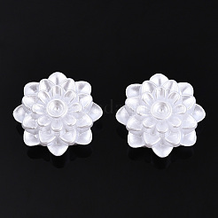 ABSプラスチックパール調カボション  花  ホワイト  20x20x8mm  約200個/袋&nbsp;SACR-T015-11-01
