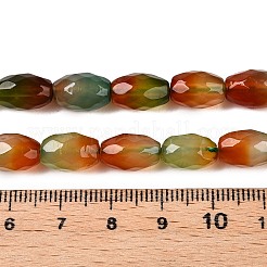 天然石瑪瑙ビーズ連売り  多面カット  オーバル  染め  シエナ  10.5~12x7.5~8mm  穴：1mm  約32個/連  14.57~15.2''（37~38センチメートル）&nbsp;G-T138-180F