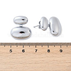 304ステンレススチール製オーバルスタッドピアス  ステンレス鋼色  19.5x17mm&nbsp;EJEW-M073-08P