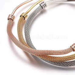 304ステンレススチールバングルセット  ミックスカラー  2-3/8インチ（6cm）〜2-3/4インチ（7cm）  3個/セット&nbsp;BJEW-F363-02M