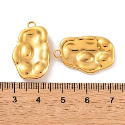 イオンプレーティング（IP）304ステンレスペンダント  長方形チャーム  18KGP本金メッキ  25.5x16.5x3.5mm  穴：2mm&nbsp;STAS-N103-171G