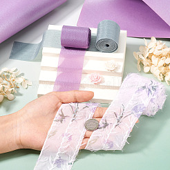 15 Yards 3 Colors Nylon Flower Printed Ribbon Sets&nbsp;OCOR-TA0002-31