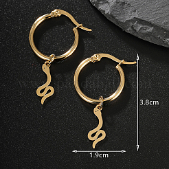 Fashionable Retro Casual Snake 201 Stainless Steel Hoop Earrings&nbsp;AH0980