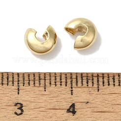 真鍮製つぶし玉カバーカシメ玉カバー  鉛フリー＆カドミウムフリー  24KGP本金メッキ  6x3.5mm  穴：2mm&nbsp;KK-K383-07D-G