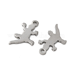 ステンレススチールチャーム201個  ヤモリのチャーム  ステンレス鋼色  14.5x8x0.5mm  穴：1.2mm&nbsp;STAS-I330-047P