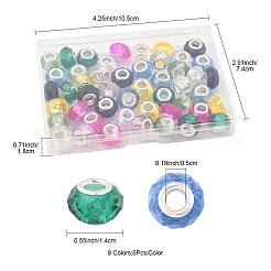 48Pcs 8 Colors Handmade Glass European Beads&nbsp;GLAA-FS0002-14
